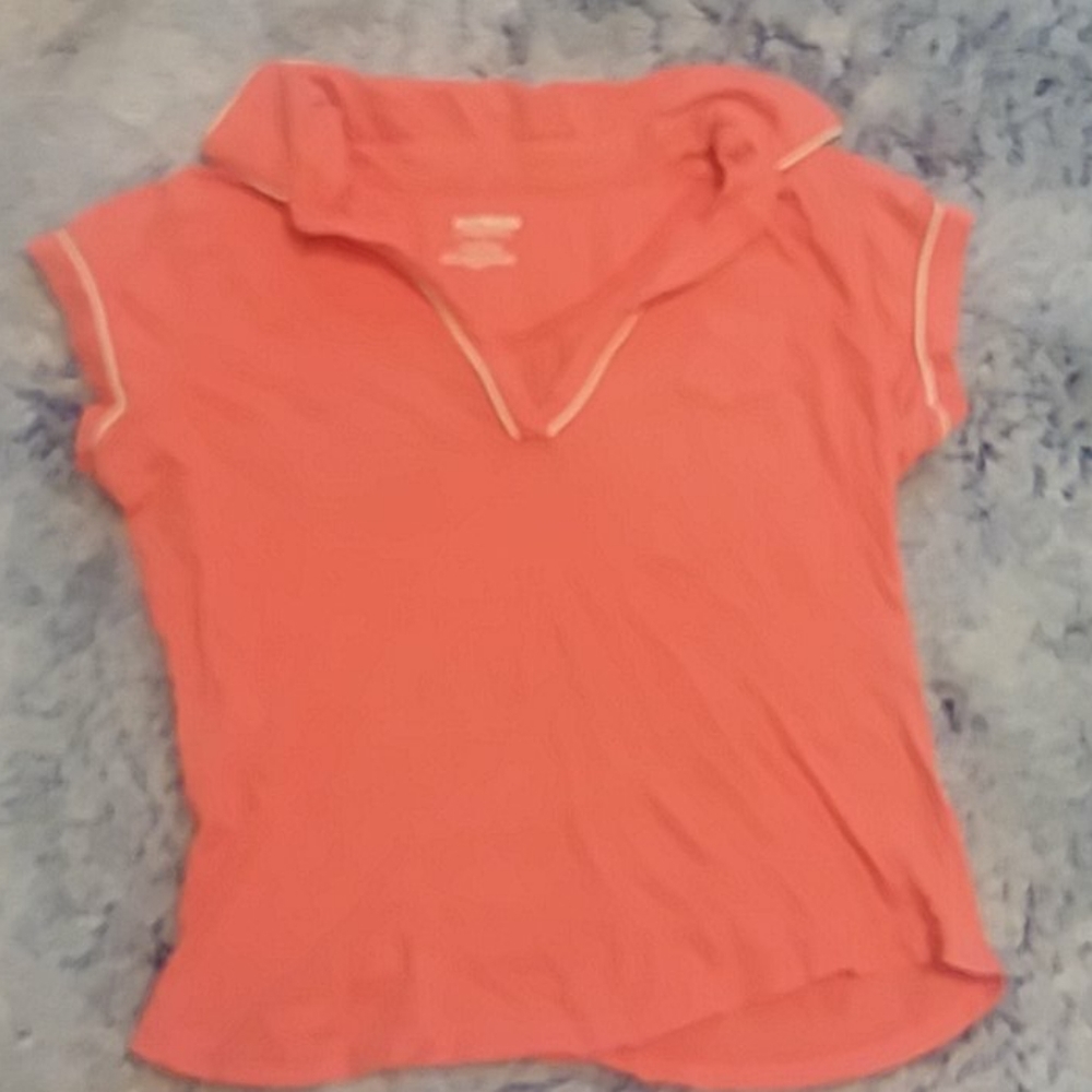 Peach polo top